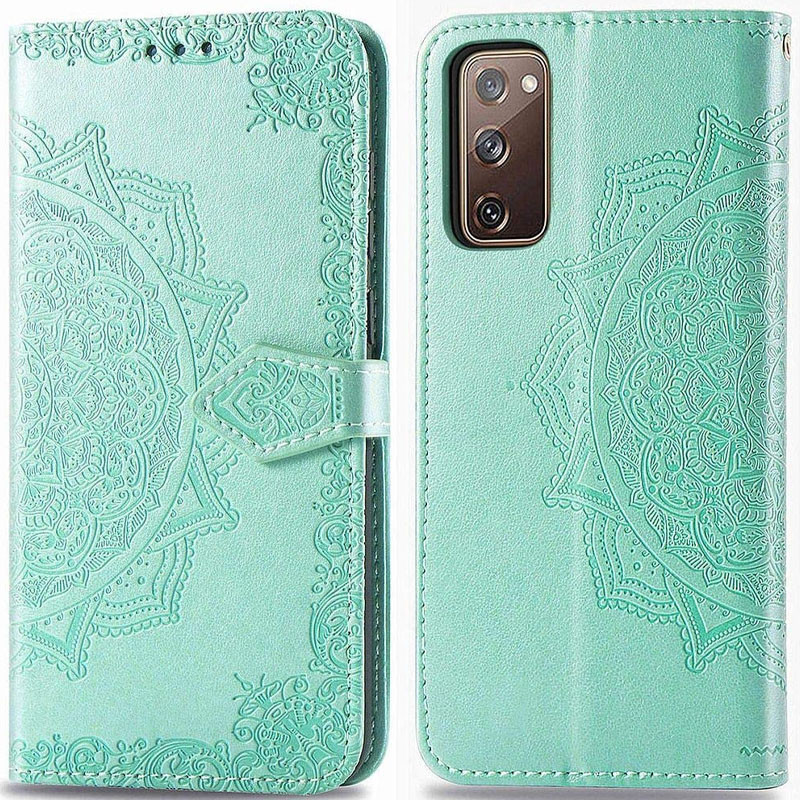 Фото Шкіряний чохол (книжка) Art Case з візитницею на Samsung Galaxy S20 FE (Бірюзовий) на vchehle.ua