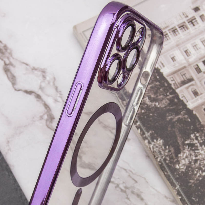 Купить TPU чехол Fibra Chrome with Magnetic safe для Apple iPhone 15 Pro (6.1") (Purple) на vchehle.ua