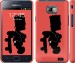 Чехол на Samsung Galaxy S2 i9100 Барт на красном фоне