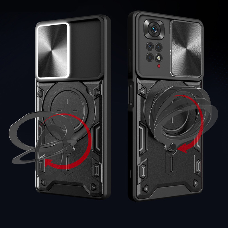 Купити Удароміцний чохол Bracket case with Magnetic на Xiaomi Redmi Note 11 Pro 4G/5G / 12 Pro 4G (Black) на vchehle.ua