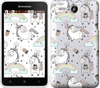 

Чехол Единорог и кофе для Lenovo A529 840765