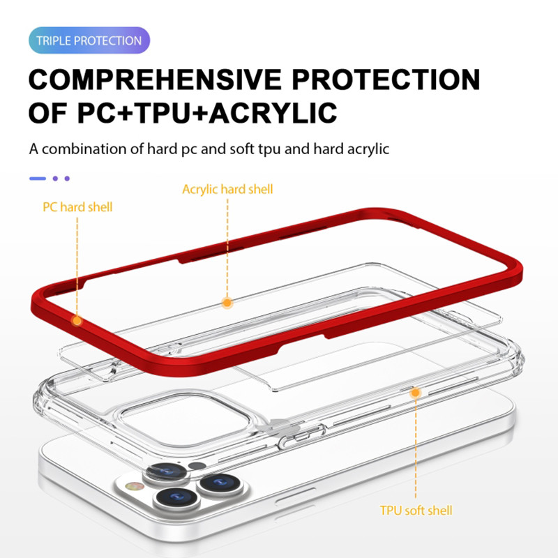 Фото TPU+PC чехол Clear 360 для Apple iPhone 13 Pro Max (6.7") (Красный) в магазине vchehle.ua