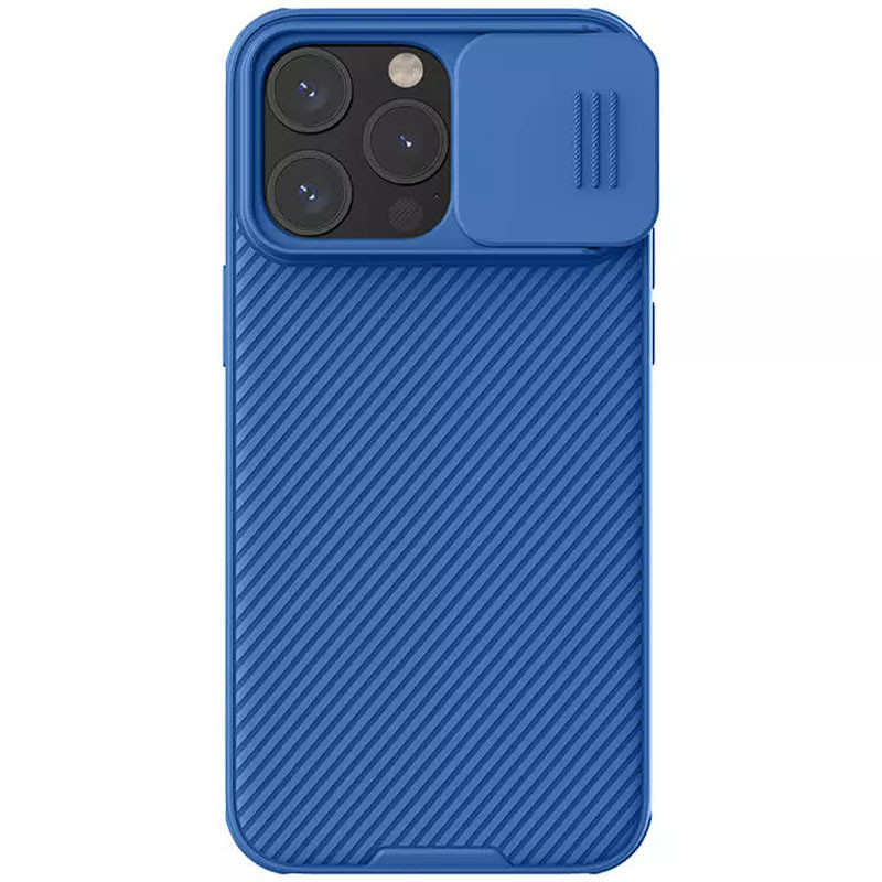 Карбоновая накладка Nillkin CamShield Pro Magnetic для Apple iPhone 15 Pro (6.1") (Blue)