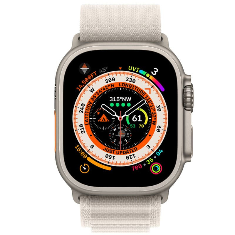 Фото Ремешок Alpine Loop для Apple watch 42mm/44mm/45mm/49mm (m/l) (Серый / Starlight) на vchehle.ua