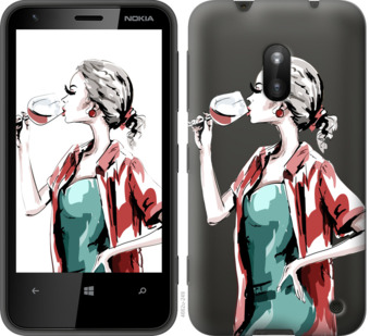 

Чехол Девушка с бокалом для Nokia Lumia 620 841897