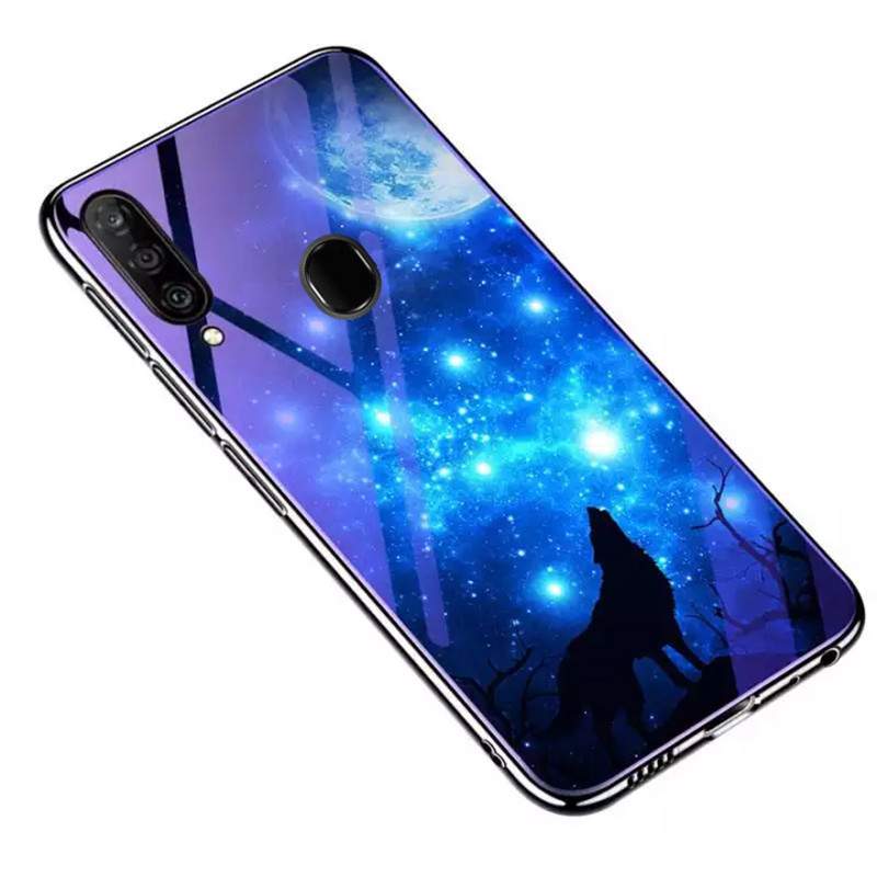 

TPU+Glass чехол Fantasy с глянцевыми торцами для Samsung Galaxy A20s (Лунная ночь) 783955
