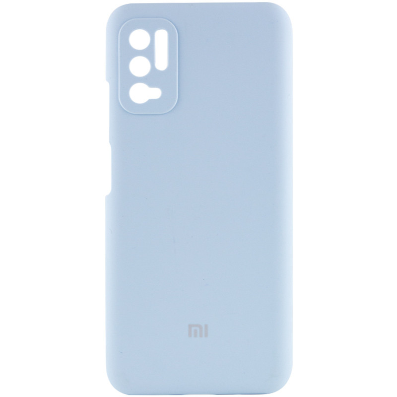 Чехол Silicone Cover Full Camera (AAA) для Xiaomi Redmi Note 10 5G / Poco M3 Pro (Голубой / Lilac Blue)