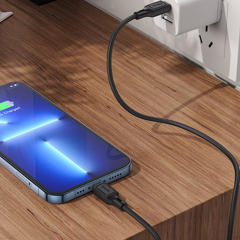 Замовити Дата кабель Hoco X90 Cool silicone Type-C to Lightning 20W (1m) (Black) на vchehle.ua