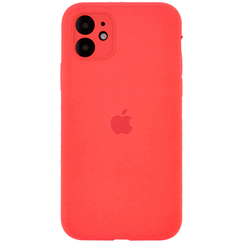 Чехол Silicone Case Full Camera Protective (AA) для Apple iPhone 12 (6.1") (Оранжевый / Pink citrus)