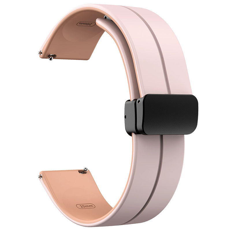 Фото Силіконовий ремінець Classy для Smart Watch 20mm (Pink / Beige) на vchehle.ua