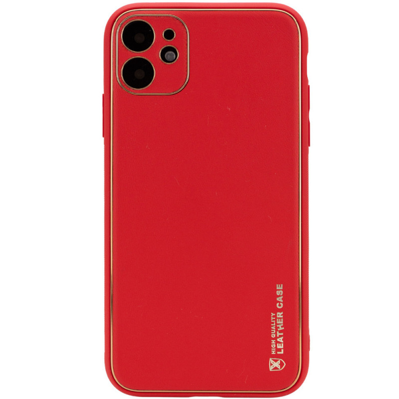 Кожаный чехол Xshield для Apple iPhone 12 (6.1") (Красный / Red)