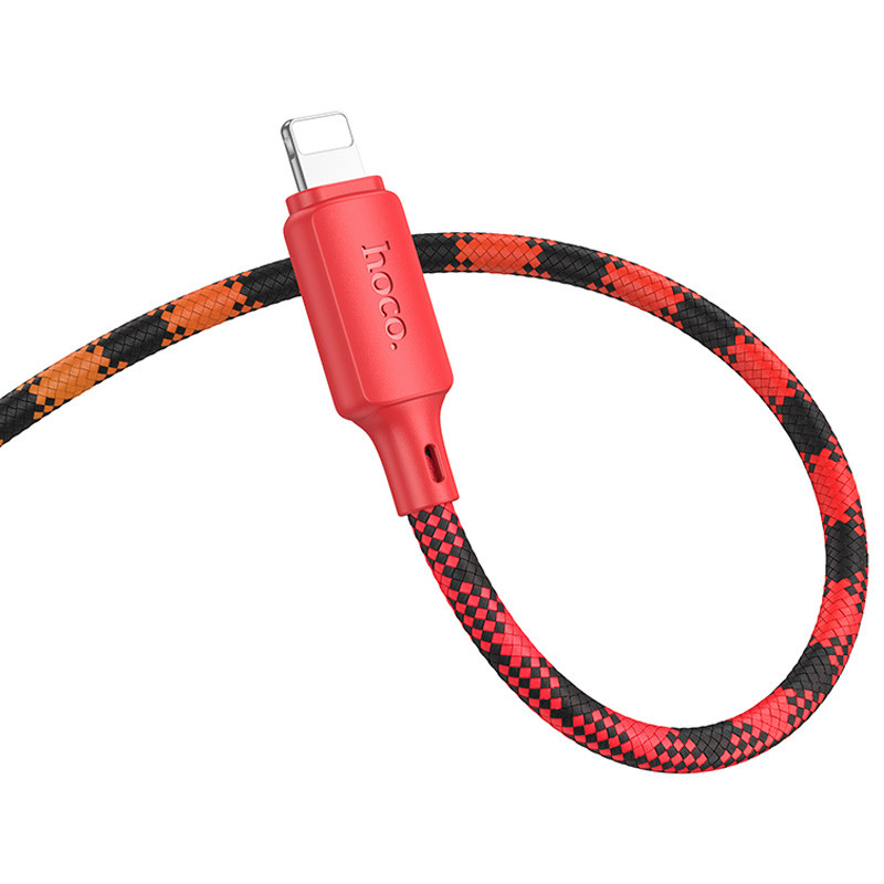 Дата кабель Hoco X116 Meridian USB to Lightning 2.4A (1m) (Gradient Red Mix) в магазині vchehle.ua
