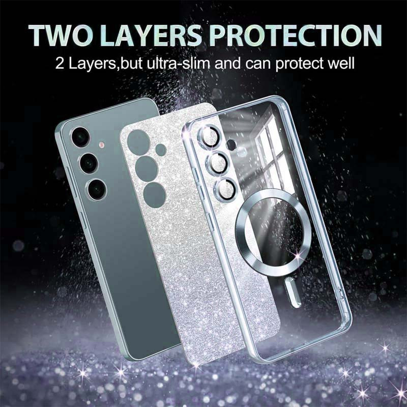Фото TPU чохол Delight case with Magnetic Safe з захисними лінзами на камеру на Samsung Galaxy S23 FE (Сірий / Lavender Gray) на vchehle.ua
