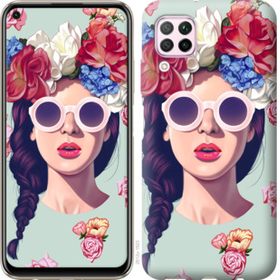 

Чохол Дівчина з квітами на Huawei Nova 6SE 878912