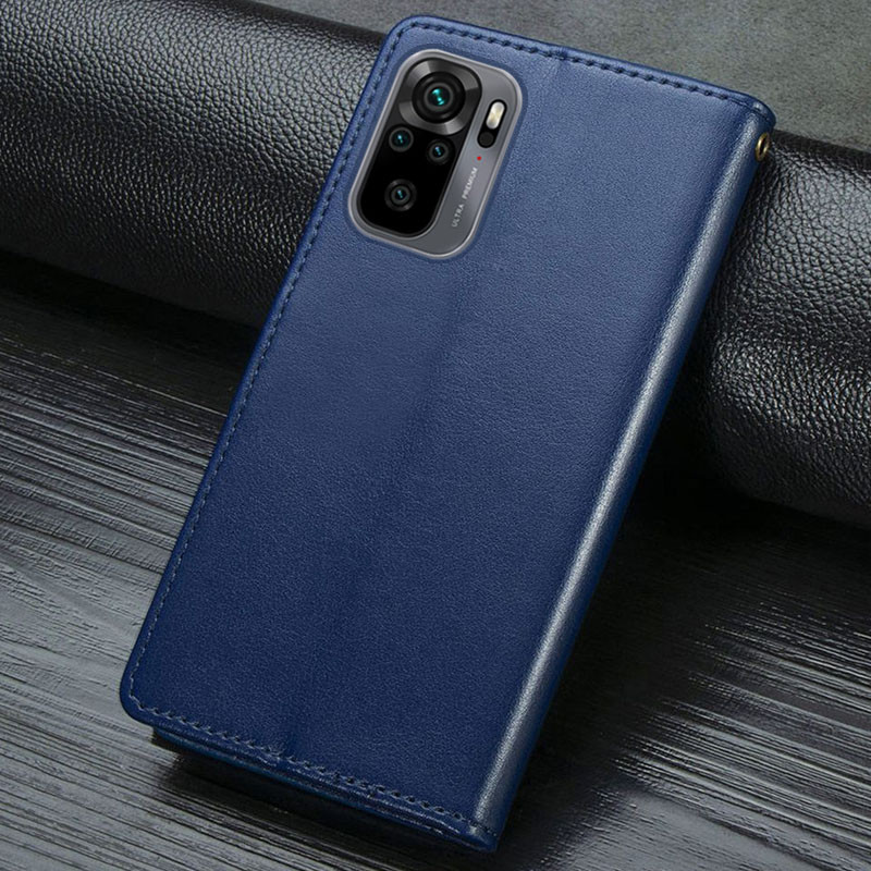 Замовити Шкіряний чохол-книжка GETMAN Gallant (PU) для Xiaomi Redmi Note 10 / Note 10s (Синій) на vchehle.ua