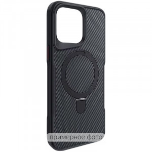 TPU+PC чохол Metal Buttons with Magnetic Safe Carbon Ring на Apple iPhone 16 (6.1")