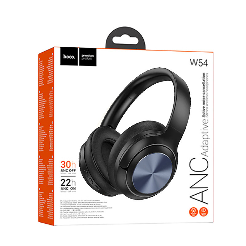 Купити Накладні бездротові навушники Hoco W54 Young ANC (Black) на vchehle.ua