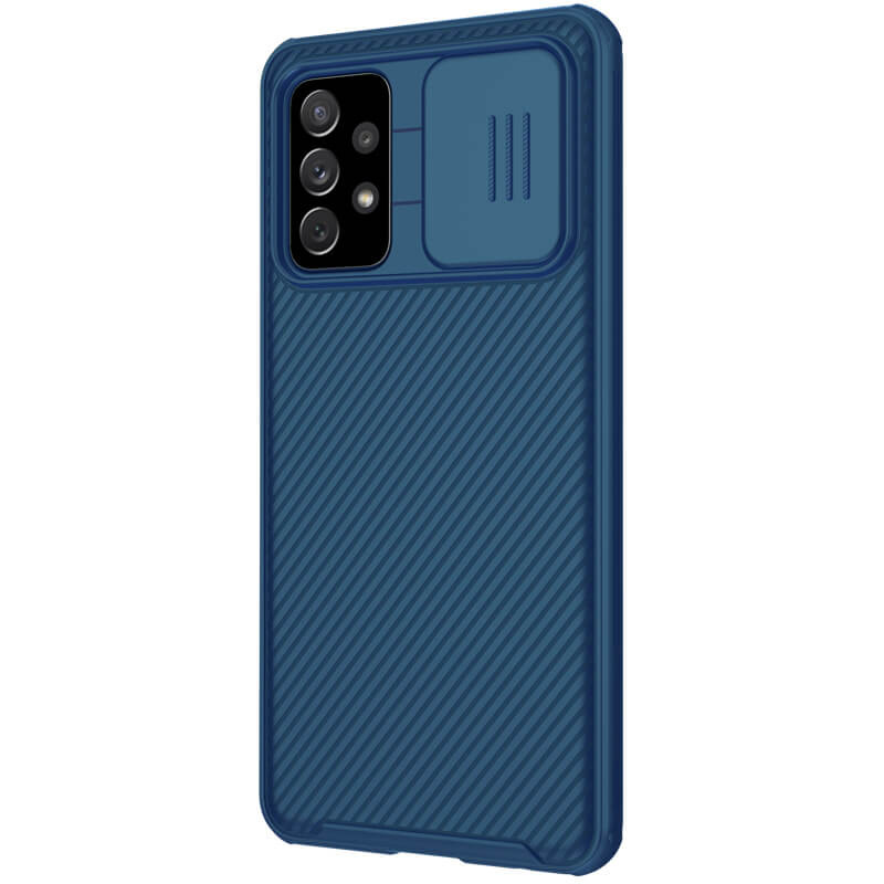 Фото Карбонова накладка Nillkin Camshield (шторка на камеру) на Samsung Galaxy A52 4G / A52 5G / A52s (Синій / Blue) в маназині vchehle.ua