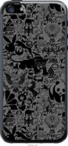 Чехол Чёрно-серый стикер бомбинг для iPhone SE