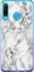 Чехол Мрамор белый для Huawei P30 Lite