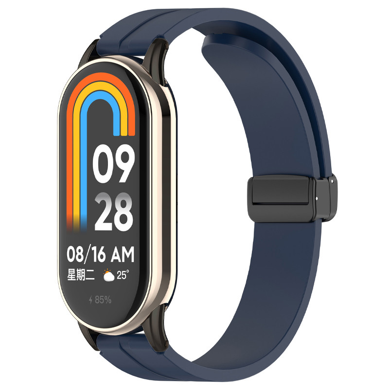 Ремінець Line Magnetic для Xiaomi Mi Band 9/8 (Синій / Dark Blue)