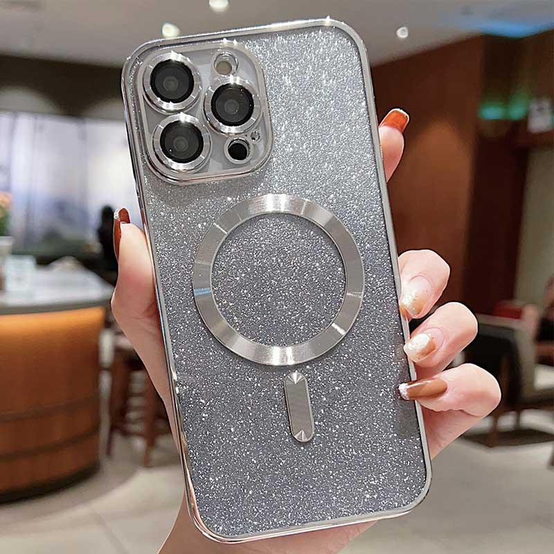 Фото TPU чохол Delight case with Magnetic Safe з захисними лінзами на камеру на Apple iPhone 15 Pro Max (6.7") (Сірий / Gray) на vchehle.ua