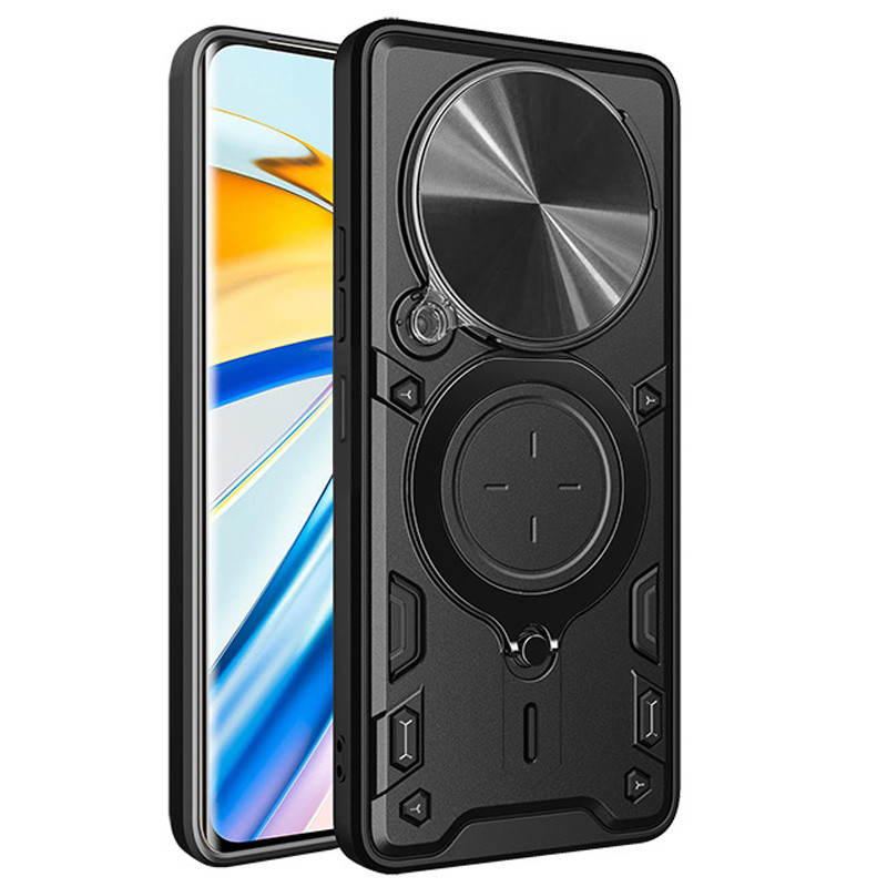 Фото Удароміцний чохол Bracket case with Magnetic на Xiaomi Redmi 14C / Poco C75 (Black) на vchehle.ua