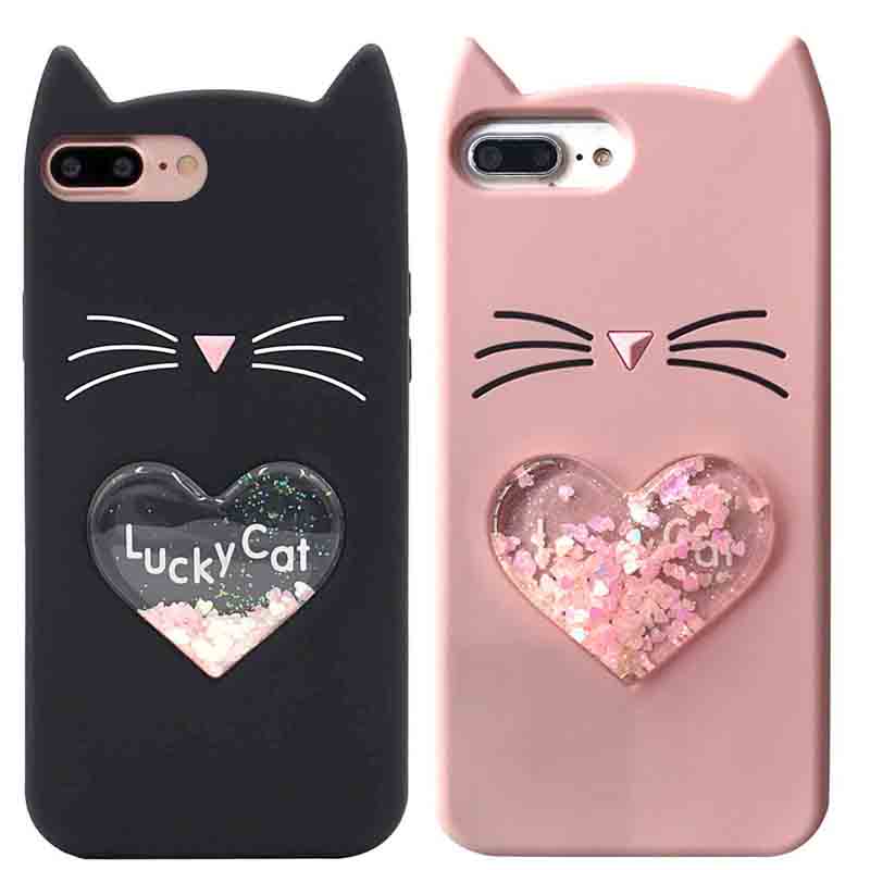 Силиконовый чехол Love Cat 3D для Apple iPhone 7 plus / 8 plus (5.5")