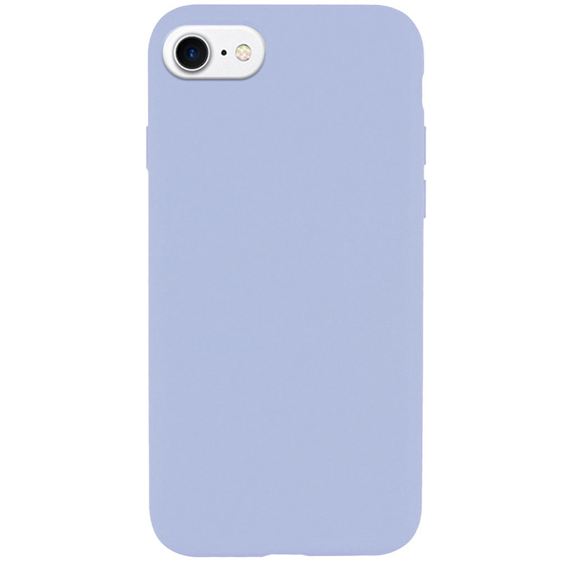 Чехол Silicone Case Full Protective (AA) NO LOGO для Apple iPhone SE (2020) (Голубой / Lilac Blue)