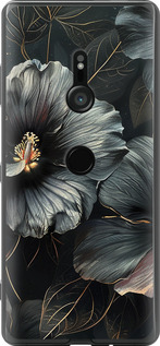 Чохол Чорні квіти на Sony Xperia XZ3 H9436