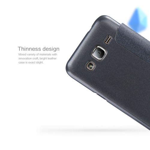 Фото Кожаный чехол (книжка) Nillkin Sparkle Series для Samsung J200H Galaxy J2 Duos в магазине vchehle.ua