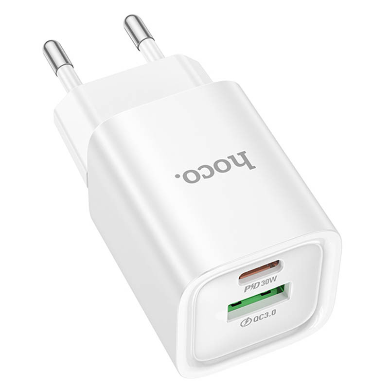 Фото СЗУ Hoco C149A Charm PD30W+QC3.0 (1USB-A/1C) (White) на vchehle.ua