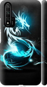 Чехол Бело-голубой огненный дракон для Huawei Honor 20