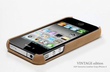 Фото Кожаная накладка SGP (4 цвета) для iPhone 4 (коричневый) на vchehle.ua