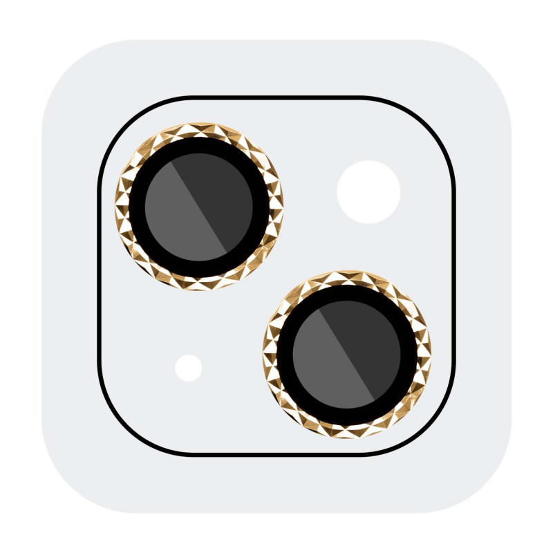 Защитное стекло Metal Shine на камеру (в упак.) для Apple iPhone 14 (6.1") / 14 Plus (6.7") (Золотой / Gold)
