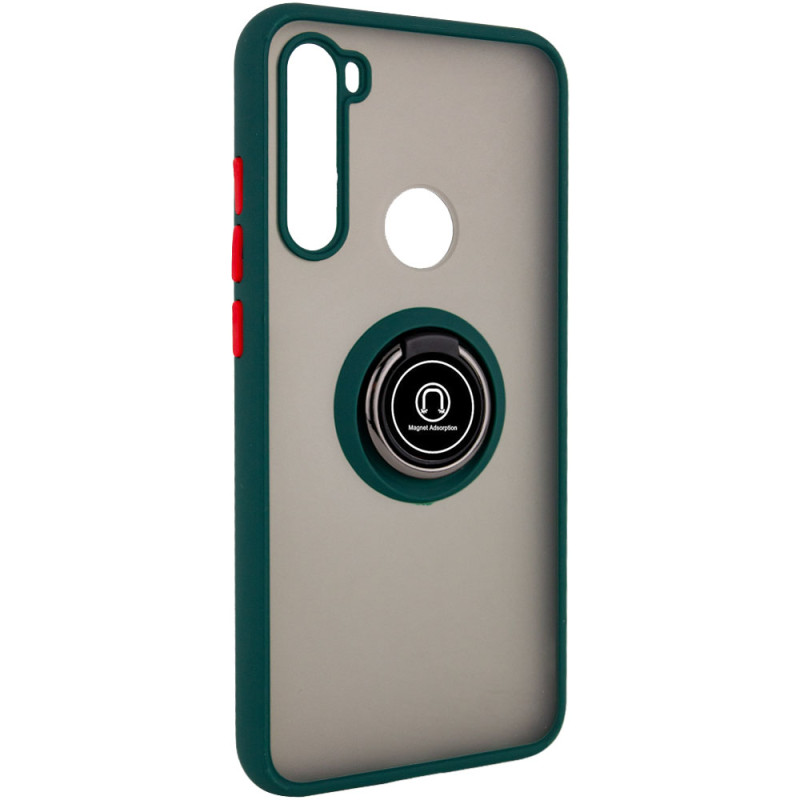 TPU+PC чехол Deen ColorEdgingRing for Magnet для Xiaomi Redmi Note 8T (Зеленый)