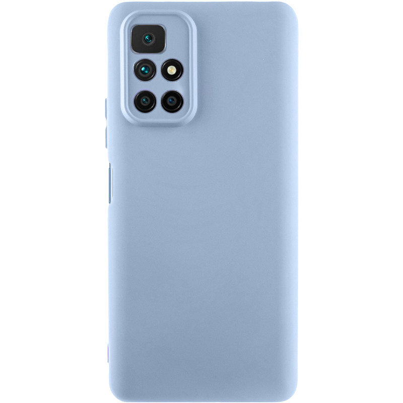 Чехол TPU GETMAN Liquid Silk Full Camera для Xiaomi Redmi 10 (Голубой / Lilac Blue)