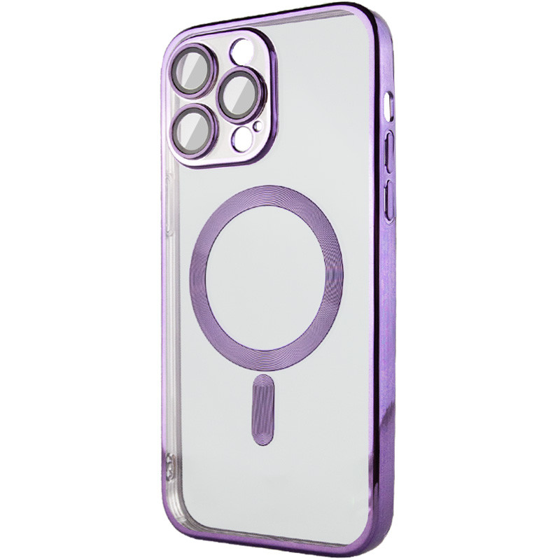 Фото TPU чохол Fibra Chrome with Magnetic safe на Apple iPhone 15 Pro (6.1") (Purple) на vchehle.ua