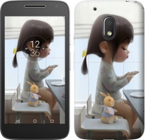 Чехол Милая девочка с зайчиком для Motorola Moto G4 Play