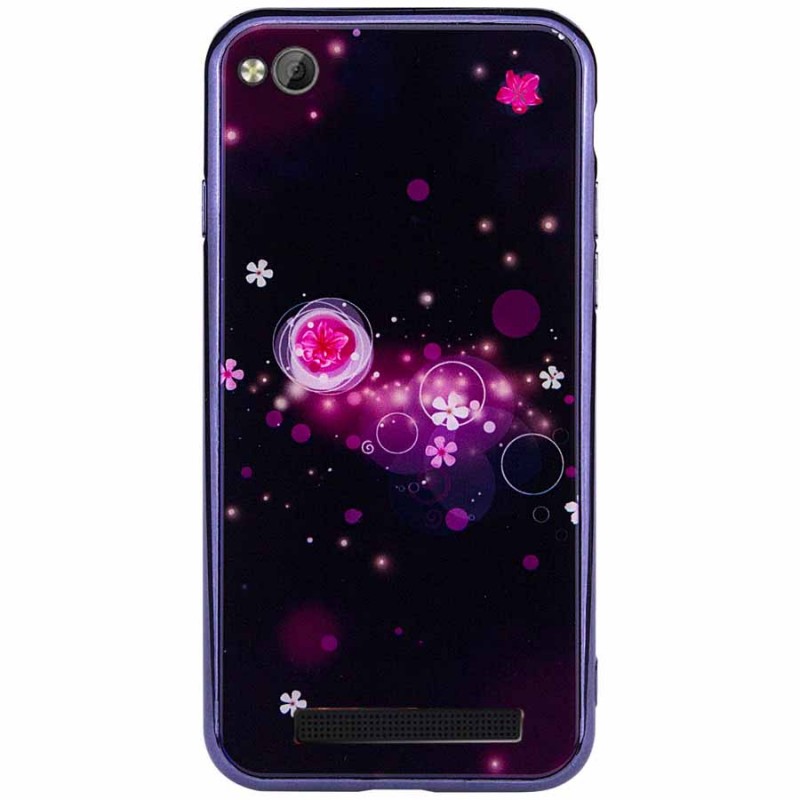 

TPU + Glass чохол Fantasy з глянцевими торцями на Xiaomi Redmi 5A (Бульбашки і квіти) 662485