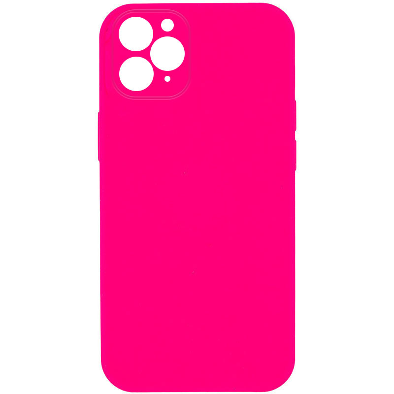 Silicone Case Square Full Camera Protective (AA) NOLOGO на Apple iPhone 11 Pro Max (6.5") (Рожевий / Barbie pink)