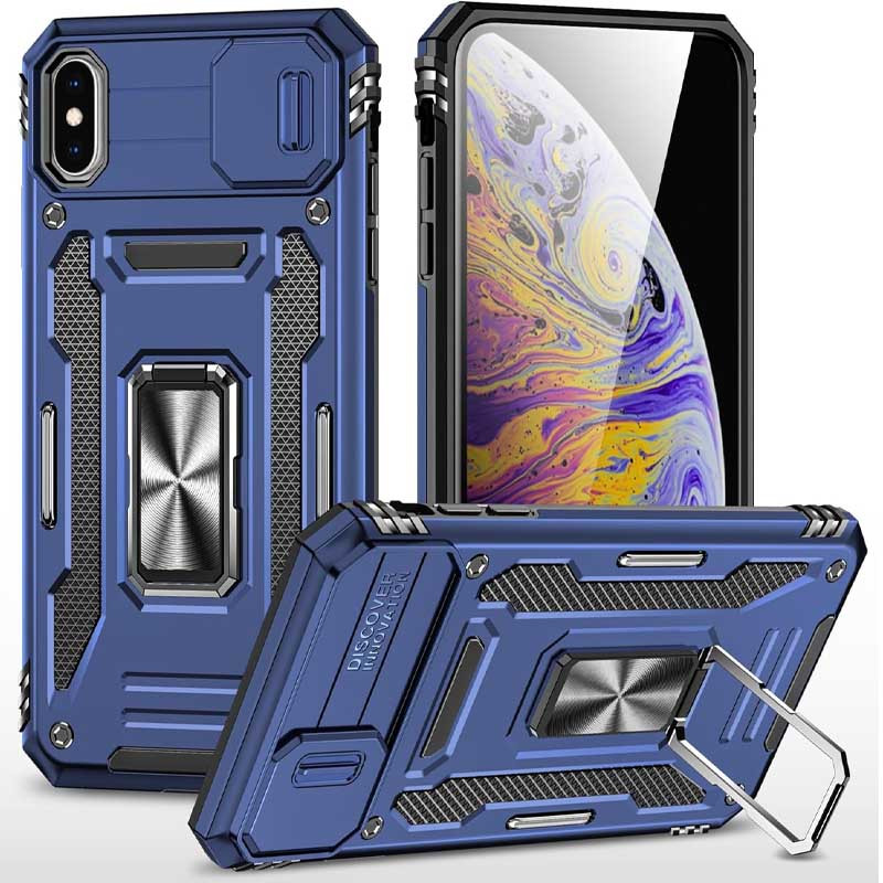 Удароміцний чохол Camshield Army Ring на Apple iPhone XS Max (6.5") (Синій / Navy)