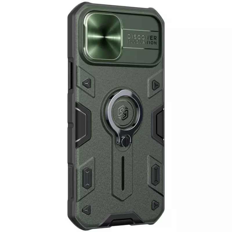 Фото TPU+PC чохол Nillkin Metal CamShield Armor no logo (шторка на камеру) на Apple iPhone 12 Pro / 12 (Green) в маназині vchehle.ua