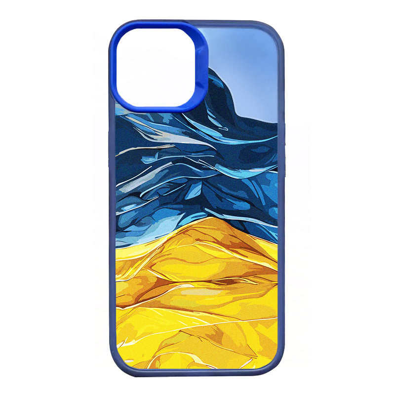 TPU+PC чехол TakiTaki Magic glow для Apple iPhone 13 / 14 (6.1") (Flag / Blue)