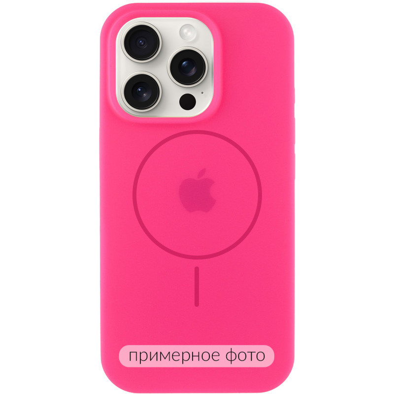 Чехол Silicone Case Full Protective (AA) with Magnetic Safe для Apple iPhone 14 Plus (6.7") (Розовый / Barbie pink)