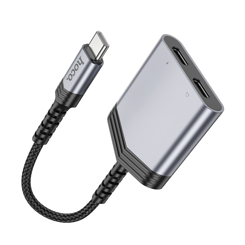 Фото Переходник Hoco LS40 Type-C to dual Type-C (Metal gray) в магазине vchehle.ua
