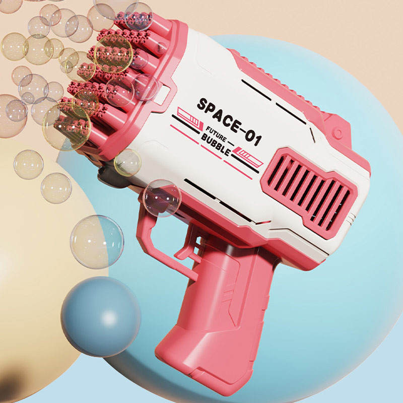 Фото Пістолет для мильних бульбашок Bubble Gun 698-20 з насадками на 32/45 отворів 50ml (Pink) в маназині vchehle.ua