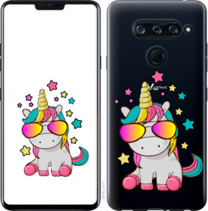 

Чохол Єдиноріг в окулярах на LG V40 ThinQ 911692