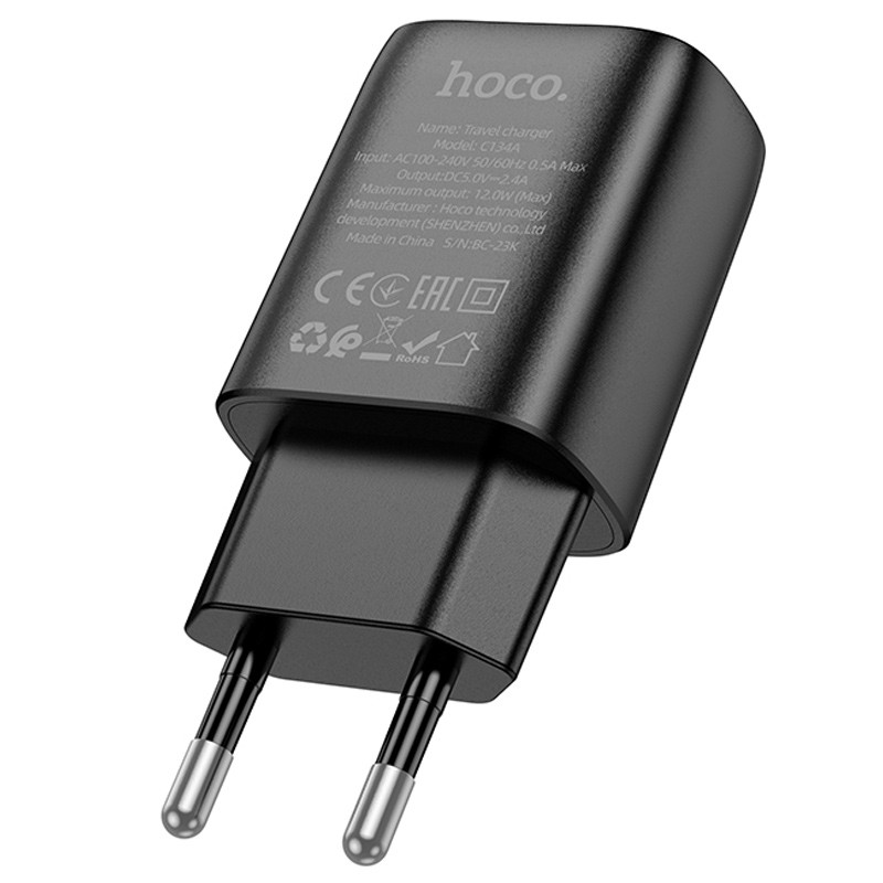 МЗП Hoco C134A Solid 12W (1USB-A) (Black) в магазині vchehle.ua