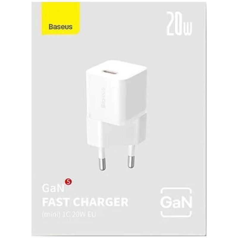 Купить СЗУ Baseus GaN5 Fast Charger (mini) 1C 20W (CCGN05010) (White) на vchehle.ua